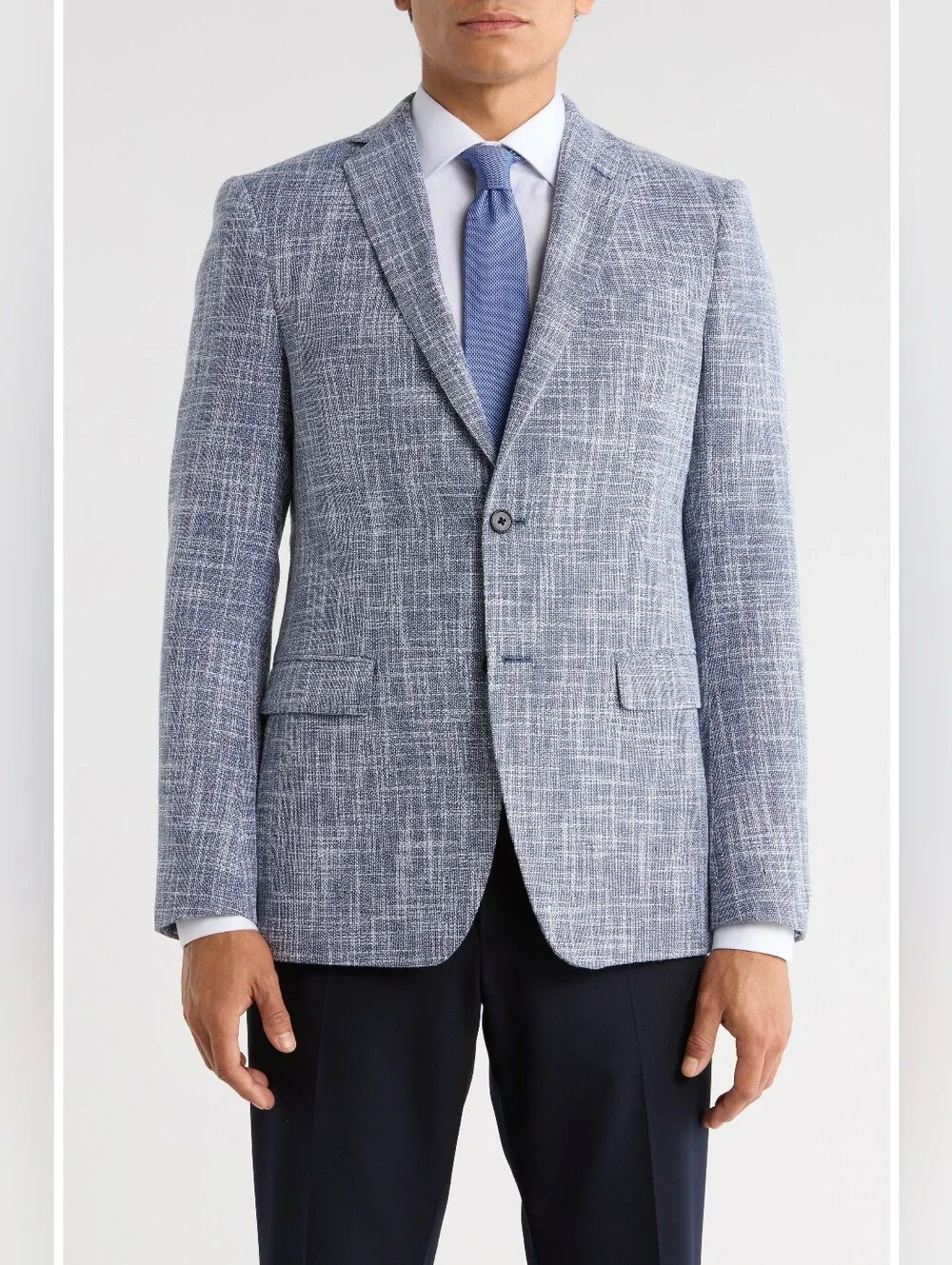 John Varvatos Star USA Screeweave Knit Sport Coat 42 L Blue